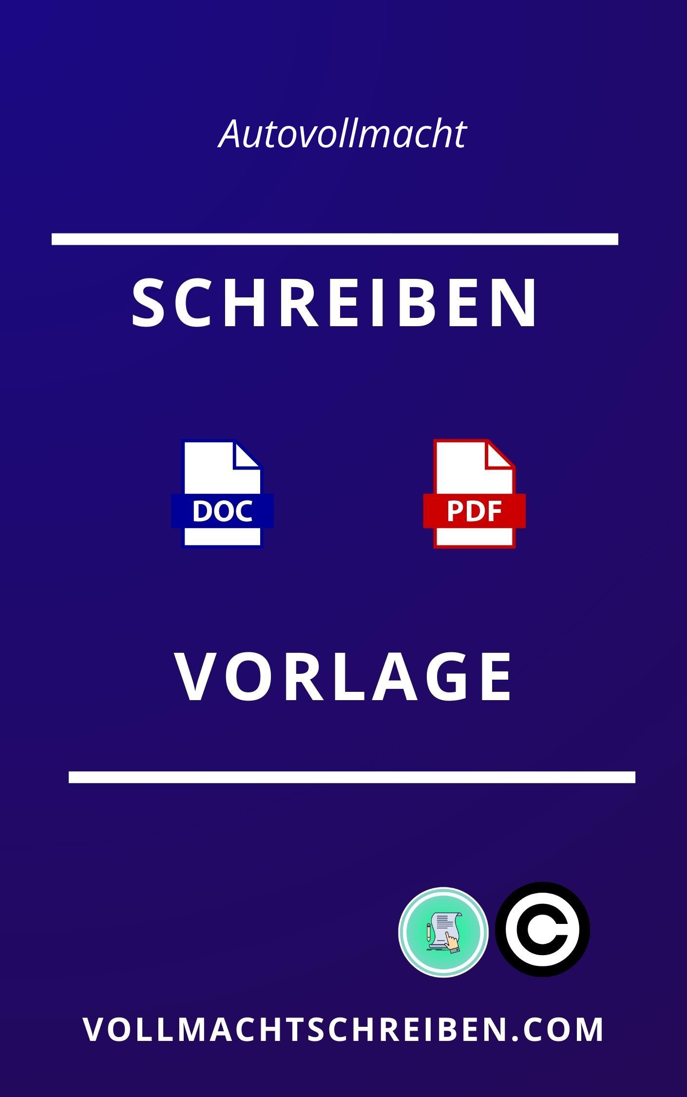 Autovollmacht Schreiben Vorlage