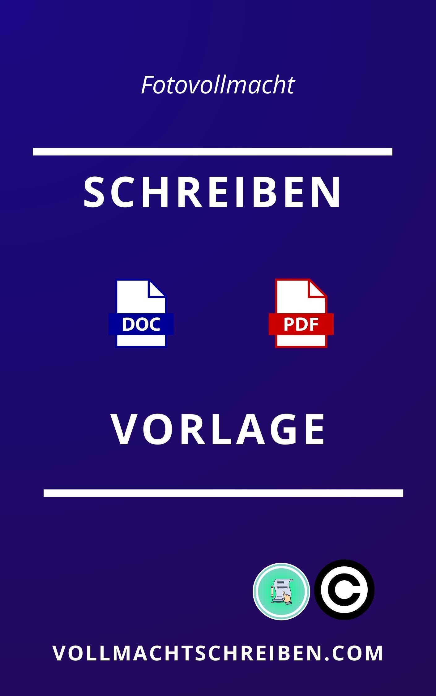 Fotovollmacht Schreiben Vorlage